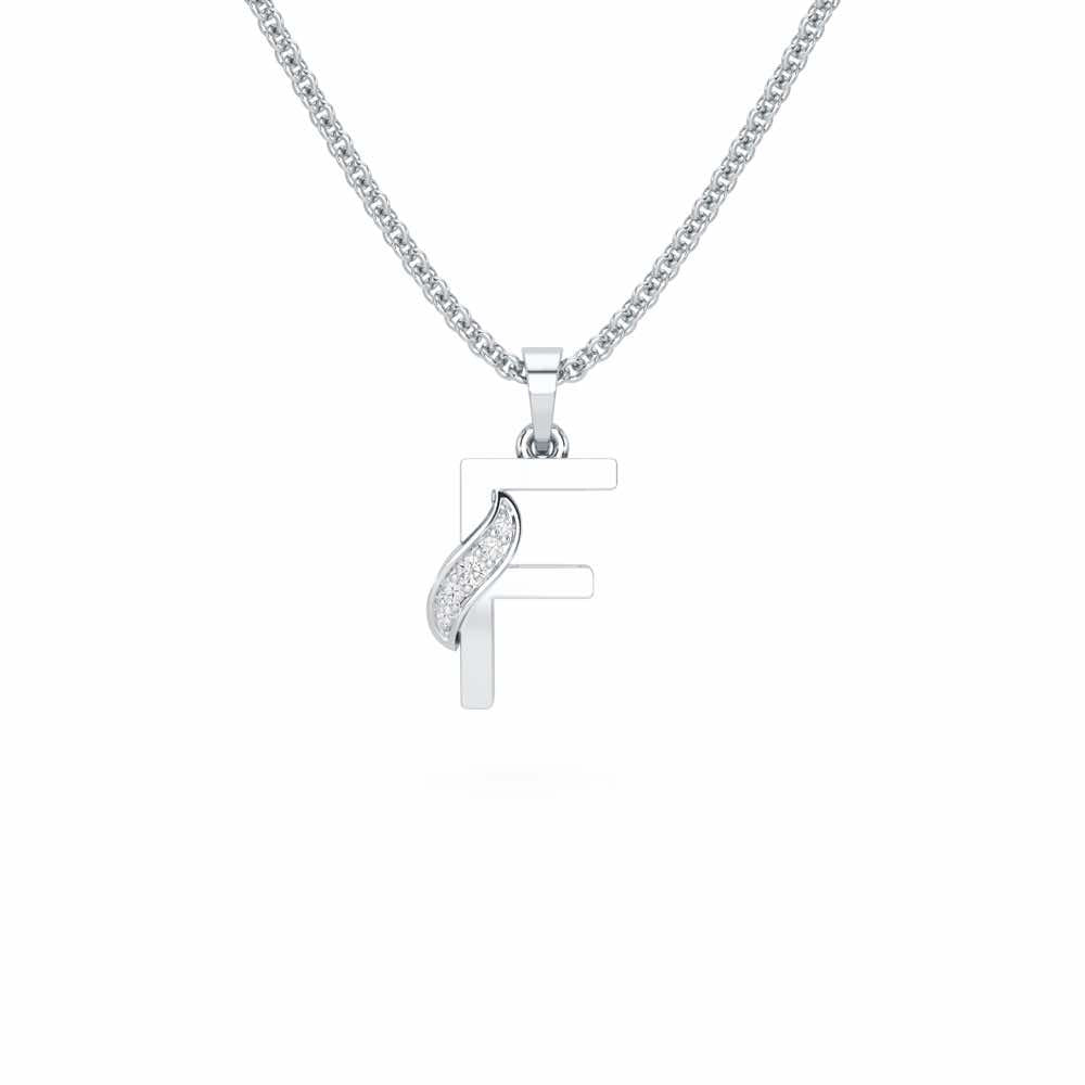 F-Spark Silver Pendant - White Gold - Image 1