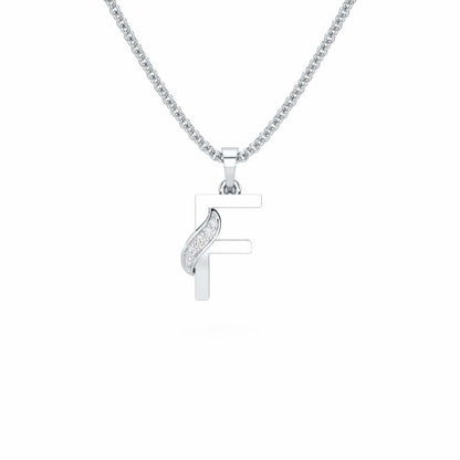 F-Spark Silver Pendant - White Gold - Image 1