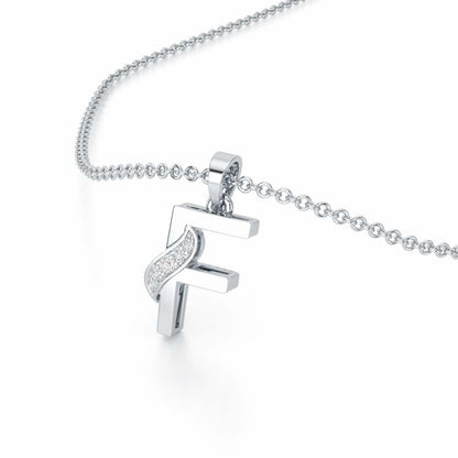 F-Spark Silver Pendant - White Gold - Image 2