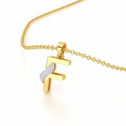 F-Spark Silver Pendant - Yellow Gold - Image 2