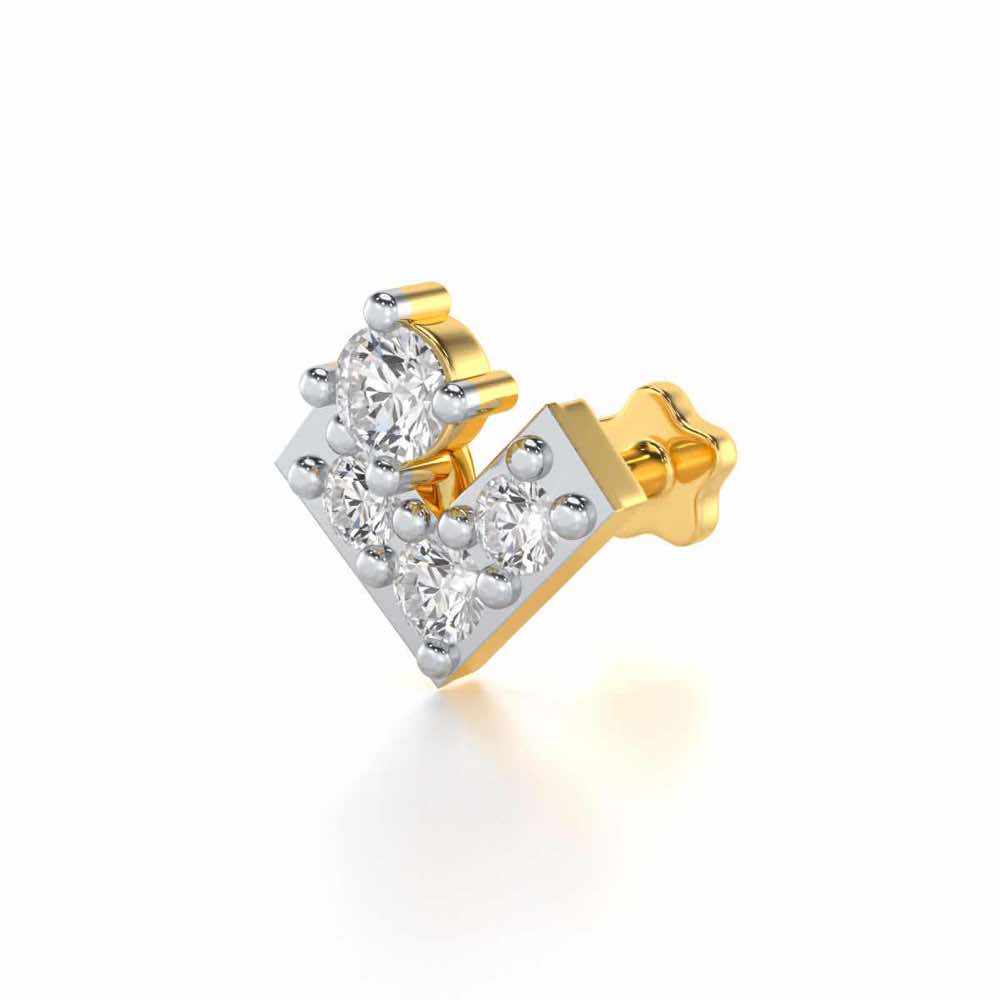 Fab Shimmer Silver Nosepin - Yellow Gold - Image 2