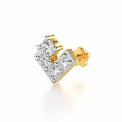 Fab Shimmer Silver Nosepin - Yellow Gold - Image 2