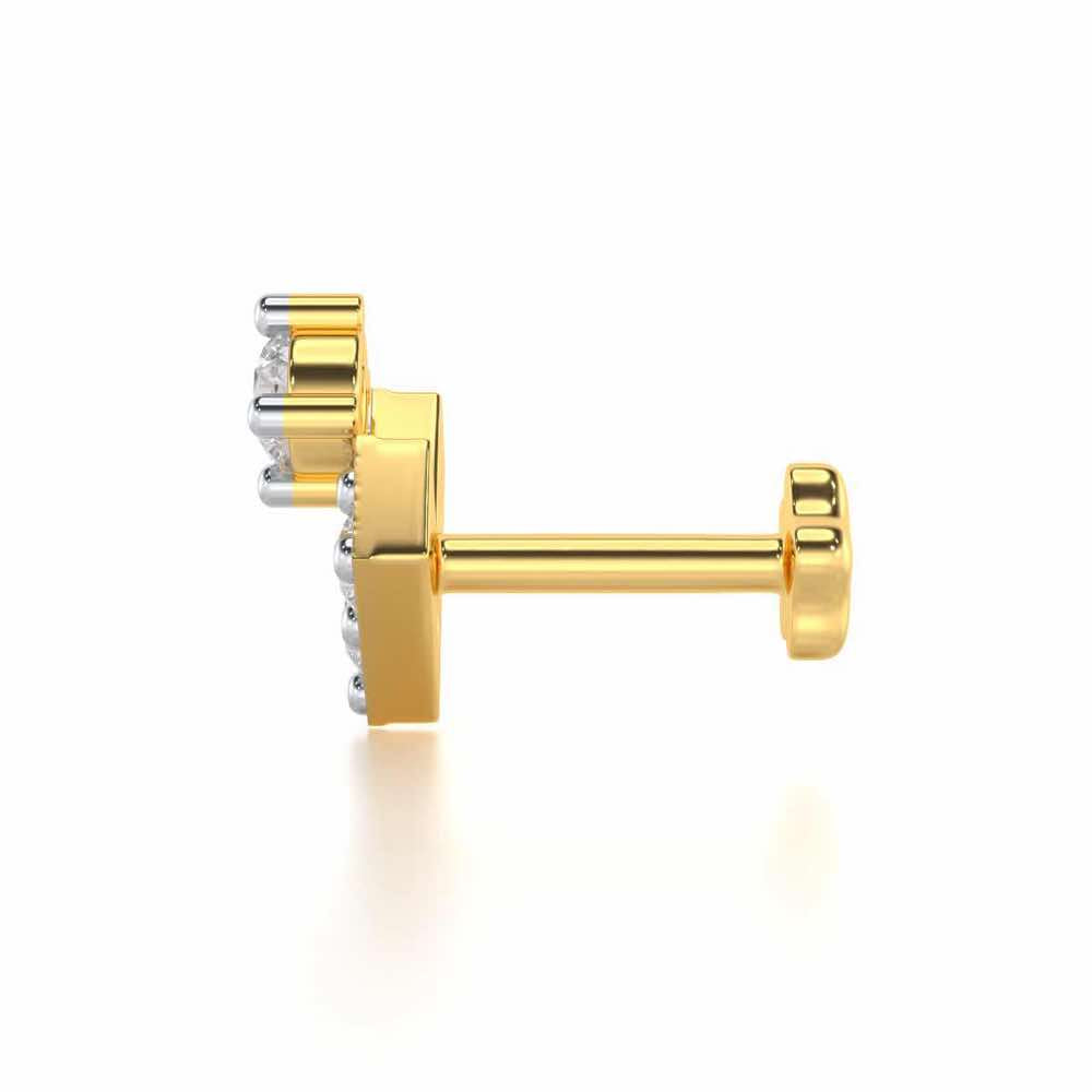 Fab Shimmer Silver Nosepin - Yellow Gold - Image 3