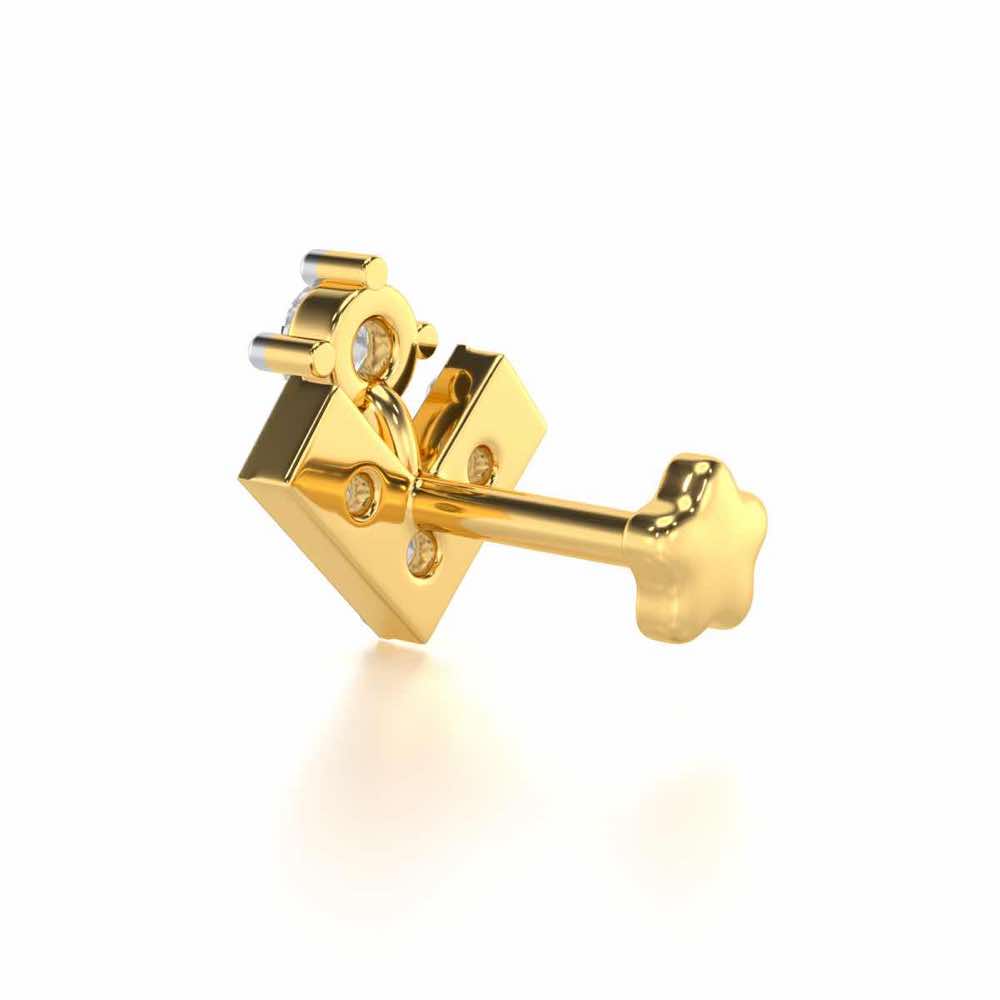 Fab Shimmer Silver Nosepin - Yellow Gold - Image 4