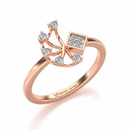 Falak Silver Ring - Rose Gold - Image 1