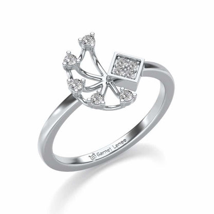 Falak Silver Ring - White Gold - Image 1