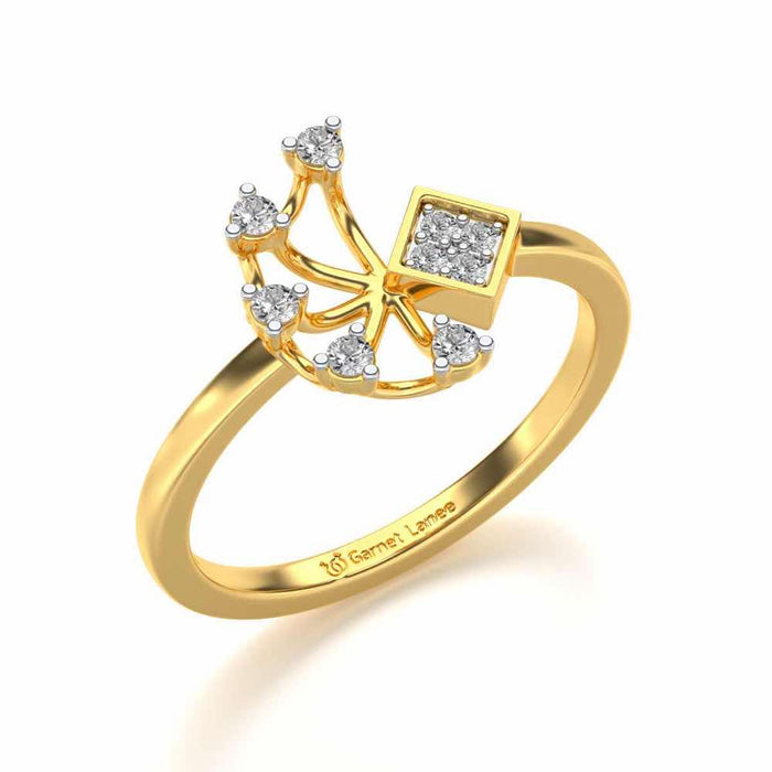 Falak Silver Ring - Yellow Gold - Image 1