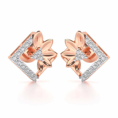 Famed Bloom Silver Studs - Rose Gold - Image 1