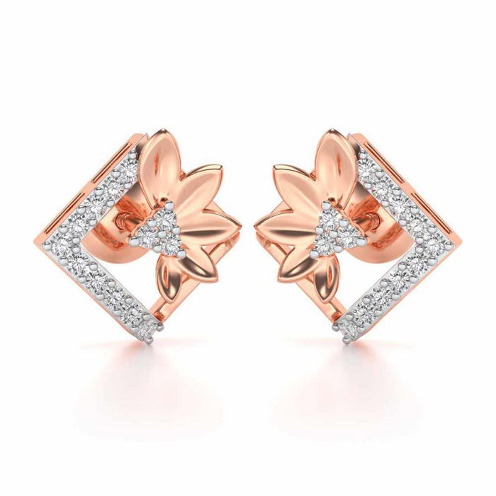 Famed Bloom Silver Studs - Rose Gold - Image 1