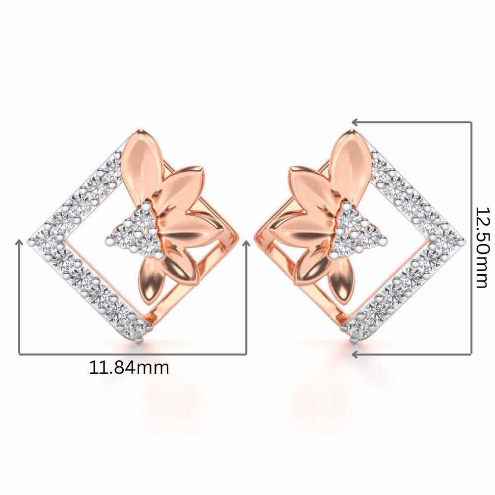 Famed Bloom Silver Studs - Rose Gold - Image 2