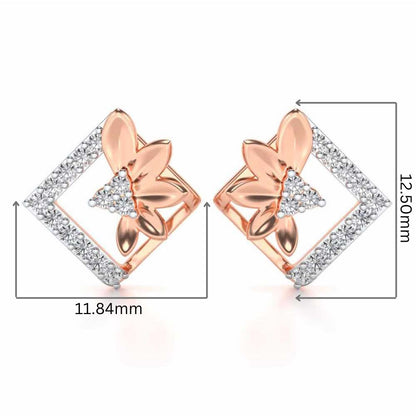 Famed Bloom Silver Studs - Rose Gold - Image 2