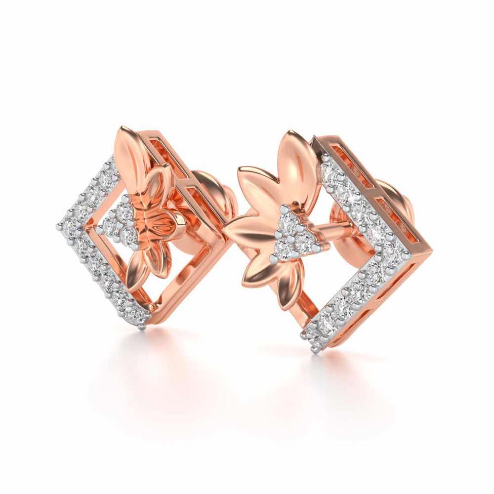 Famed Bloom Silver Studs - Rose Gold - Image 3