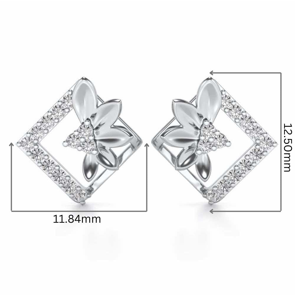 Famed Bloom Silver Studs - White Gold - Image 2