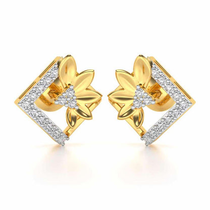 Famed Bloom Silver Studs - Yellow Gold - Image 1