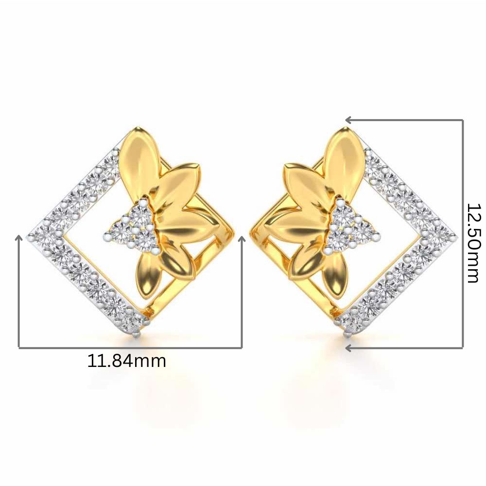 Famed Bloom Silver Studs - Yellow Gold - Image 2