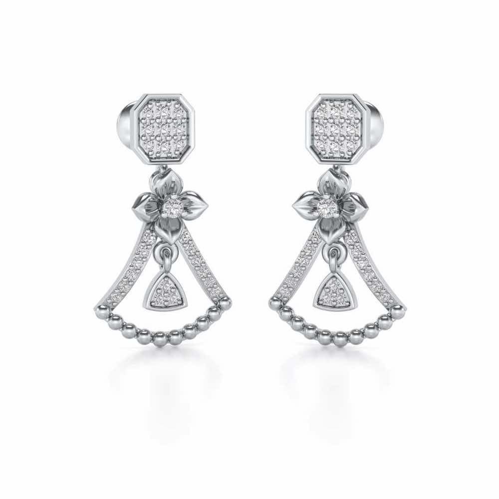 Fancy Drops Earrings - White Gold - Image 2
