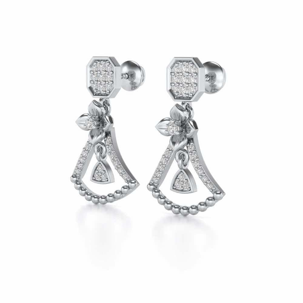 Fancy Drops Earrings - White Gold - Image 3