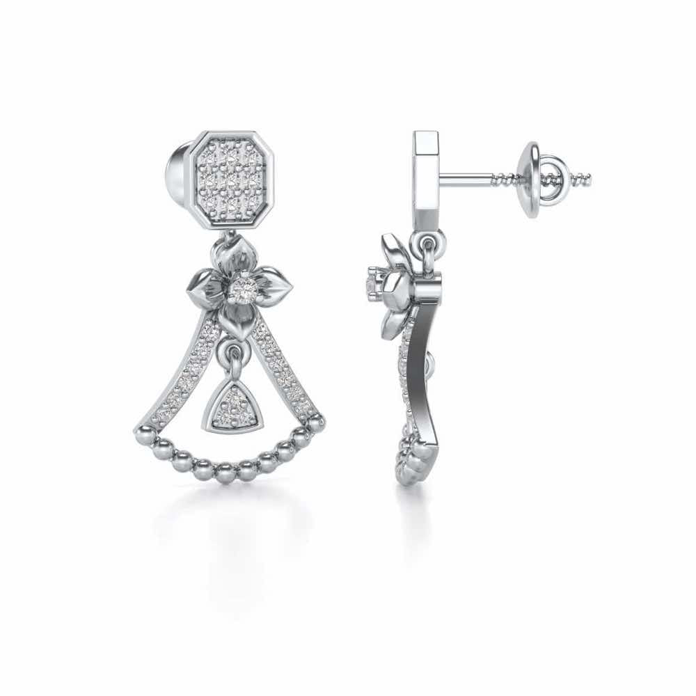 Fancy Drops Earrings - White Gold - Image 4
