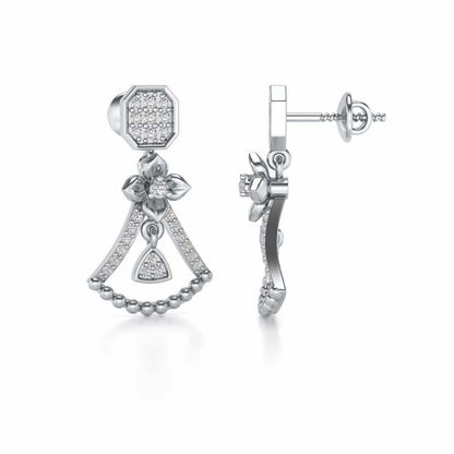 Fancy Drops Earrings - White Gold - Image 4