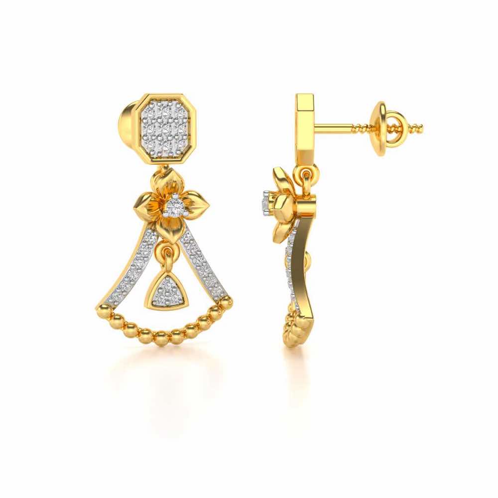 Fancy Drops Earrings - Yellow Gold - Image 4
