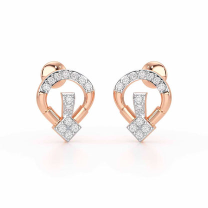 Fancy Fusion Silver Earrings - Rose Gold - Image 1