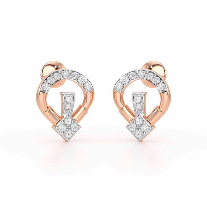 Fancy Fusion Silver Earrings - Rose Gold - Image 1