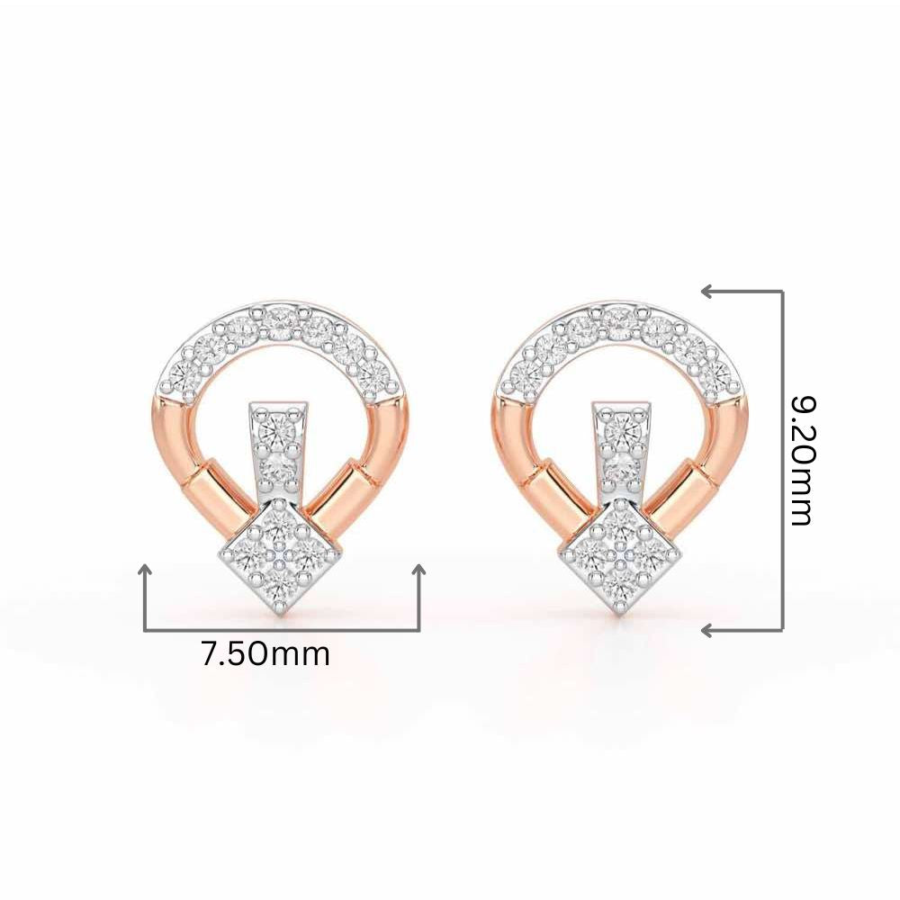 Fancy Fusion Silver Earrings - Rose Gold - Image 2