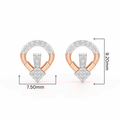 Fancy Fusion Silver Earrings - Rose Gold - Image 2