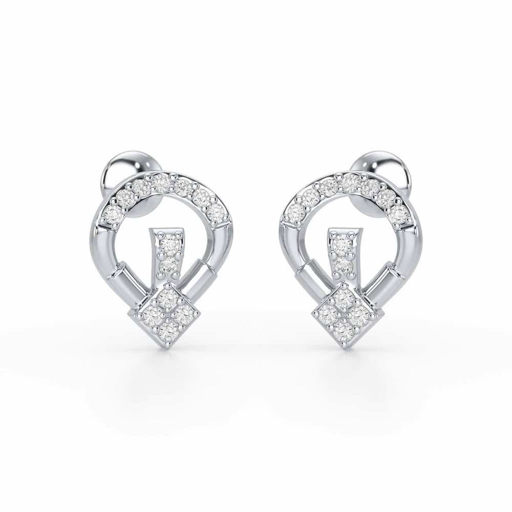 Fancy Fusion Silver Earrings - White Gold - Image 1