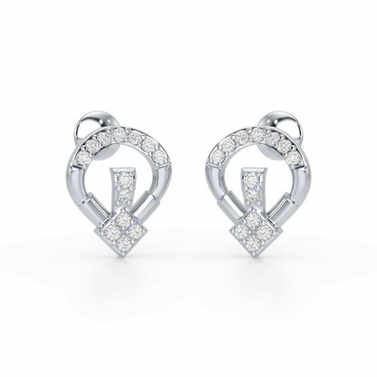 Fancy Fusion Silver Earrings - White Gold - Image 1