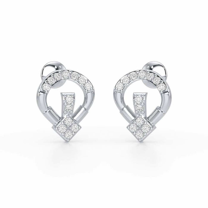 Fancy Fusion Silver Earrings - White Gold - Image 1