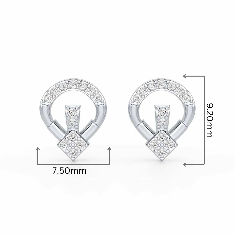 Fancy Fusion Silver Earrings - White Gold - Image 2