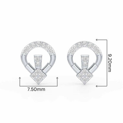 Fancy Fusion Silver Earrings - White Gold - Image 2