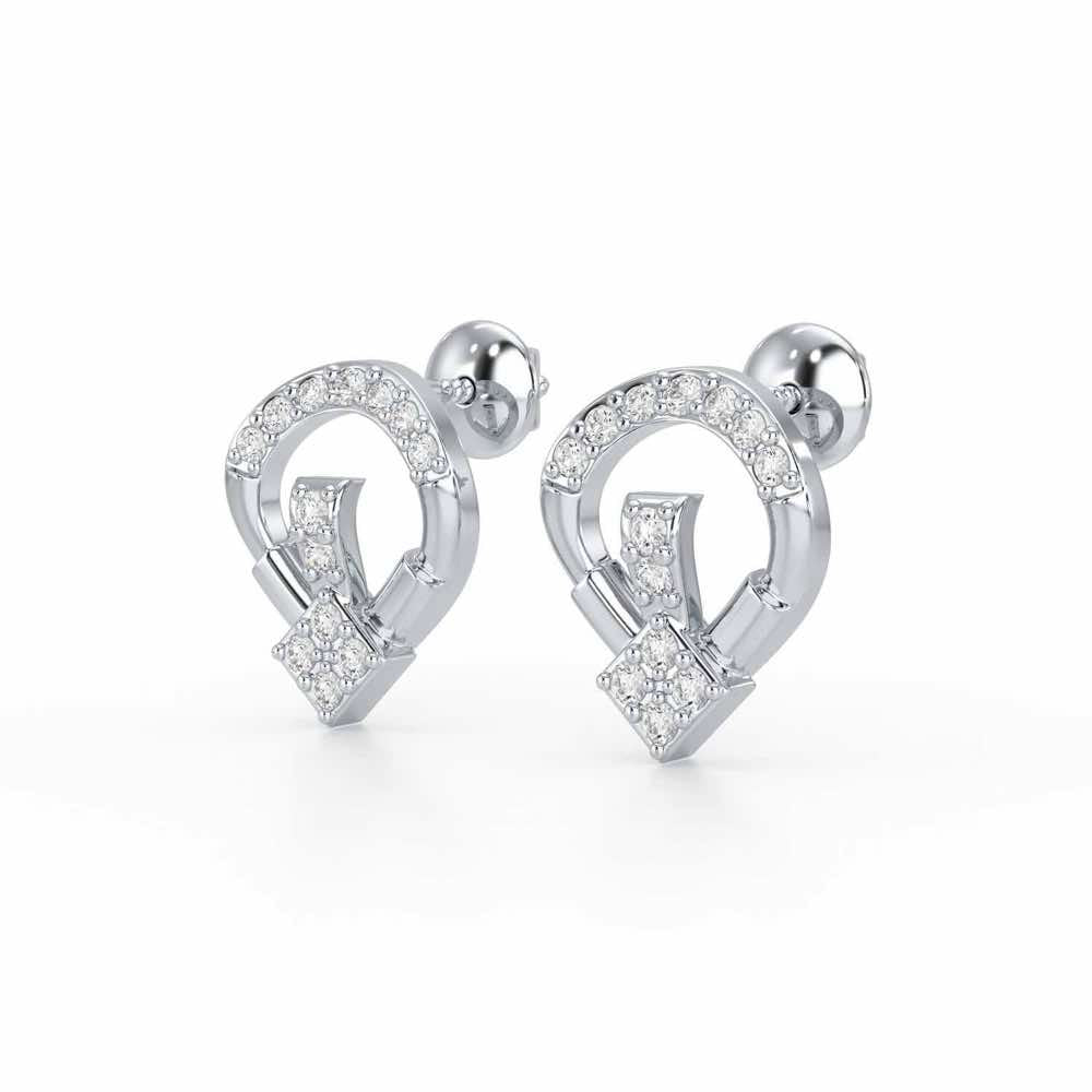 Fancy Fusion Silver Earrings - White Gold - Image 3