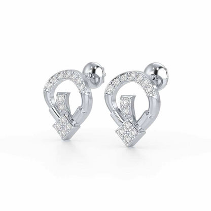 Fancy Fusion Silver Earrings - White Gold - Image 3