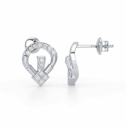 Fancy Fusion Silver Earrings - White Gold - Image 4