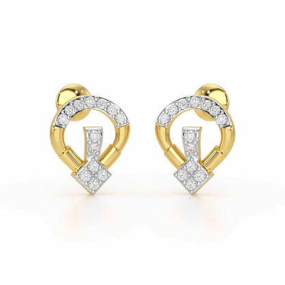 Fancy Fusion Silver Earrings - Yellow Gold - Image 1
