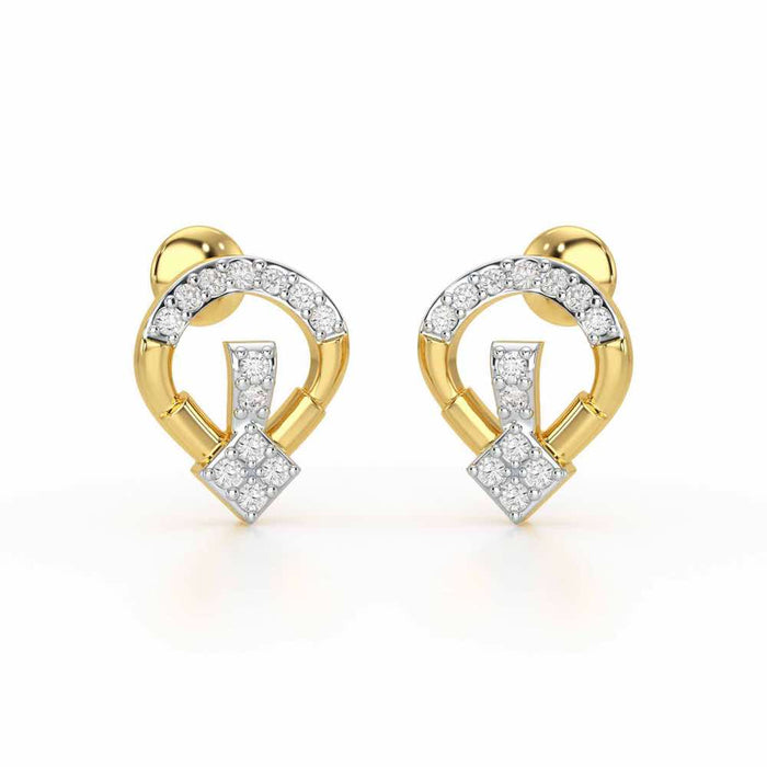 Fancy Fusion Silver Earrings - Yellow Gold - Image 1