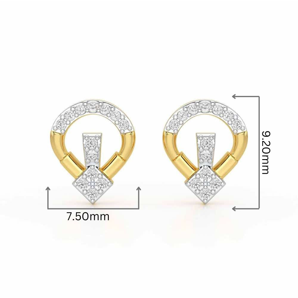 Fancy Fusion Silver Earrings - Yellow Gold - Image 2