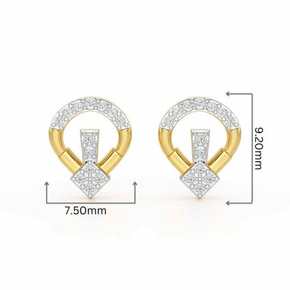 Fancy Fusion Silver Earrings - Yellow Gold - Image 2