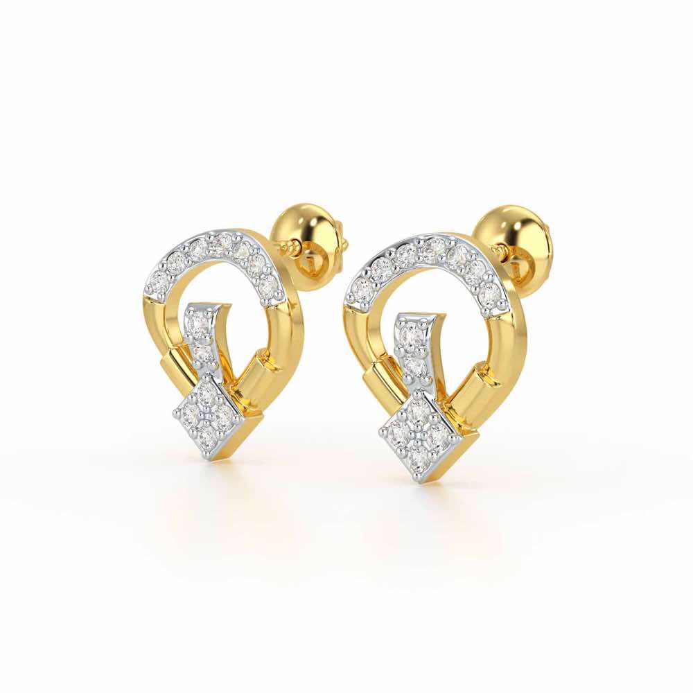 Fancy Fusion Silver Earrings - Yellow Gold - Image 3