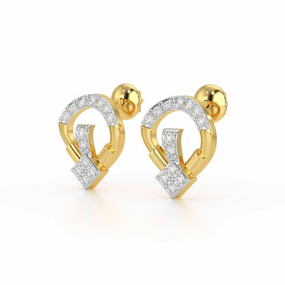 Fancy Fusion Silver Earrings - Yellow Gold - Image 3