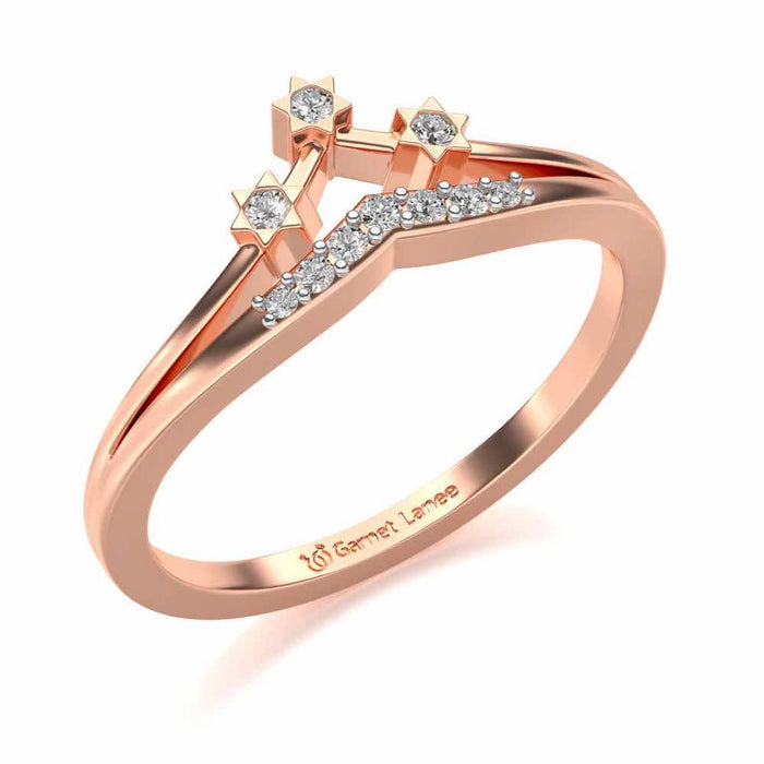 Farzeen Silver Ring - Rose Gold - Image 1