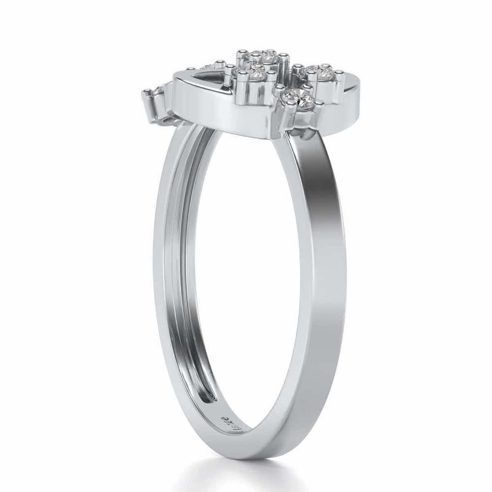 Fashionista Silver Ring - White Gold - Image 3