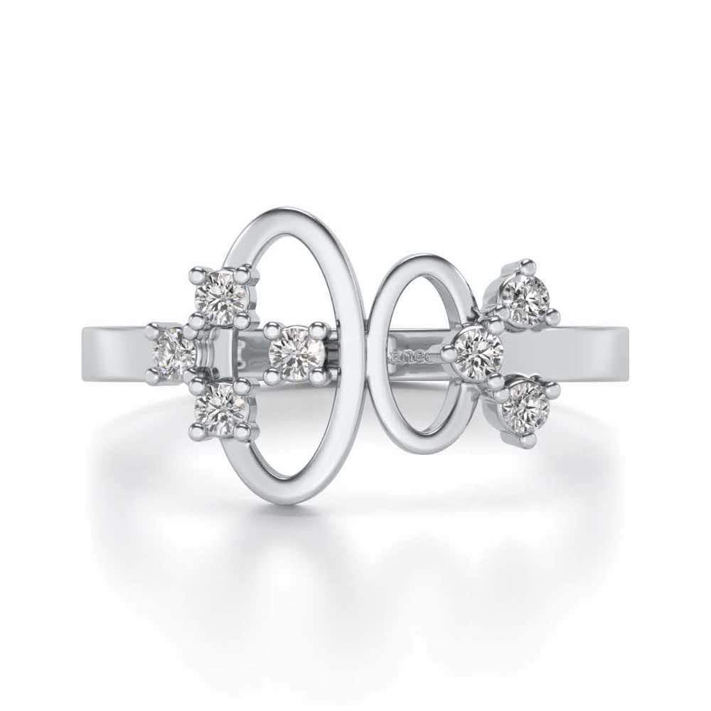 Fashionista Silver Ring - White Gold - Image 4