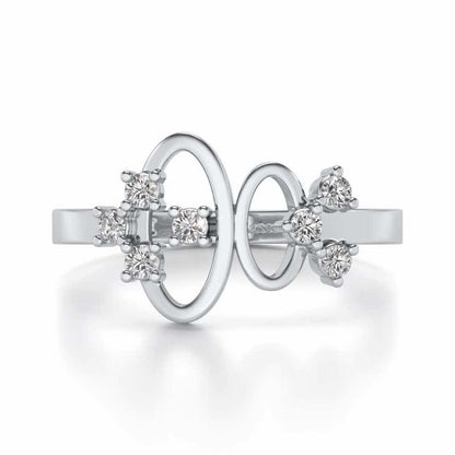 Fashionista Silver Ring - White Gold - Image 4