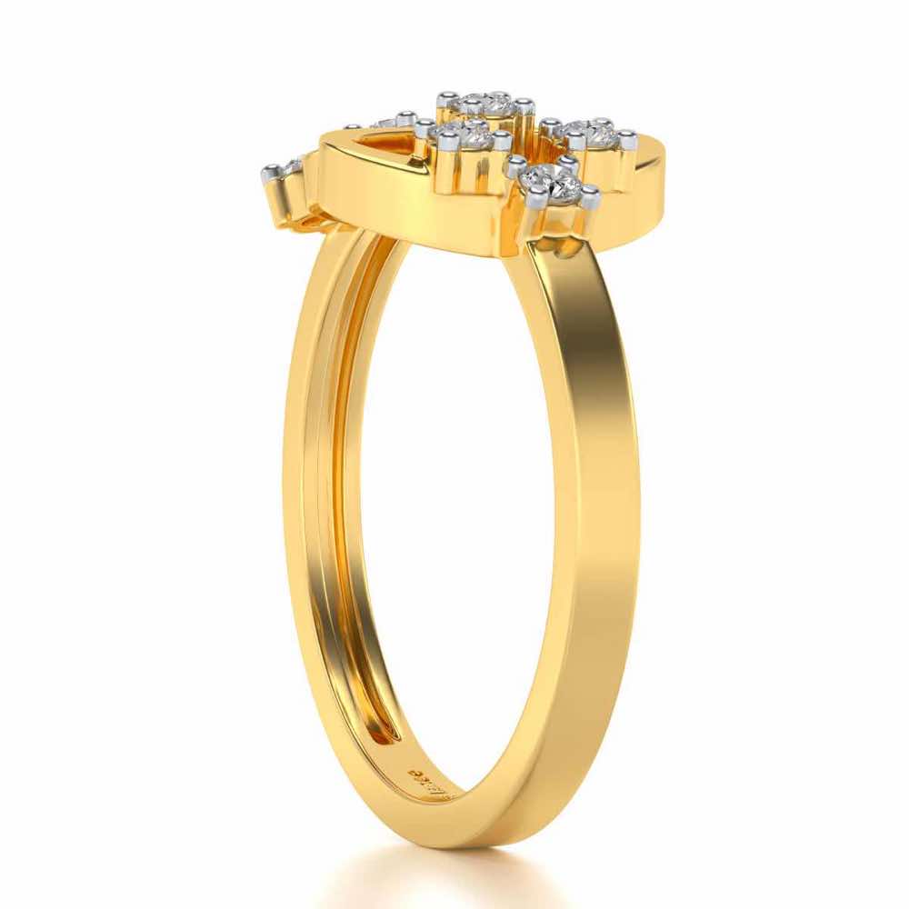 Fashionista Silver Ring - Yellow Gold - Image 3