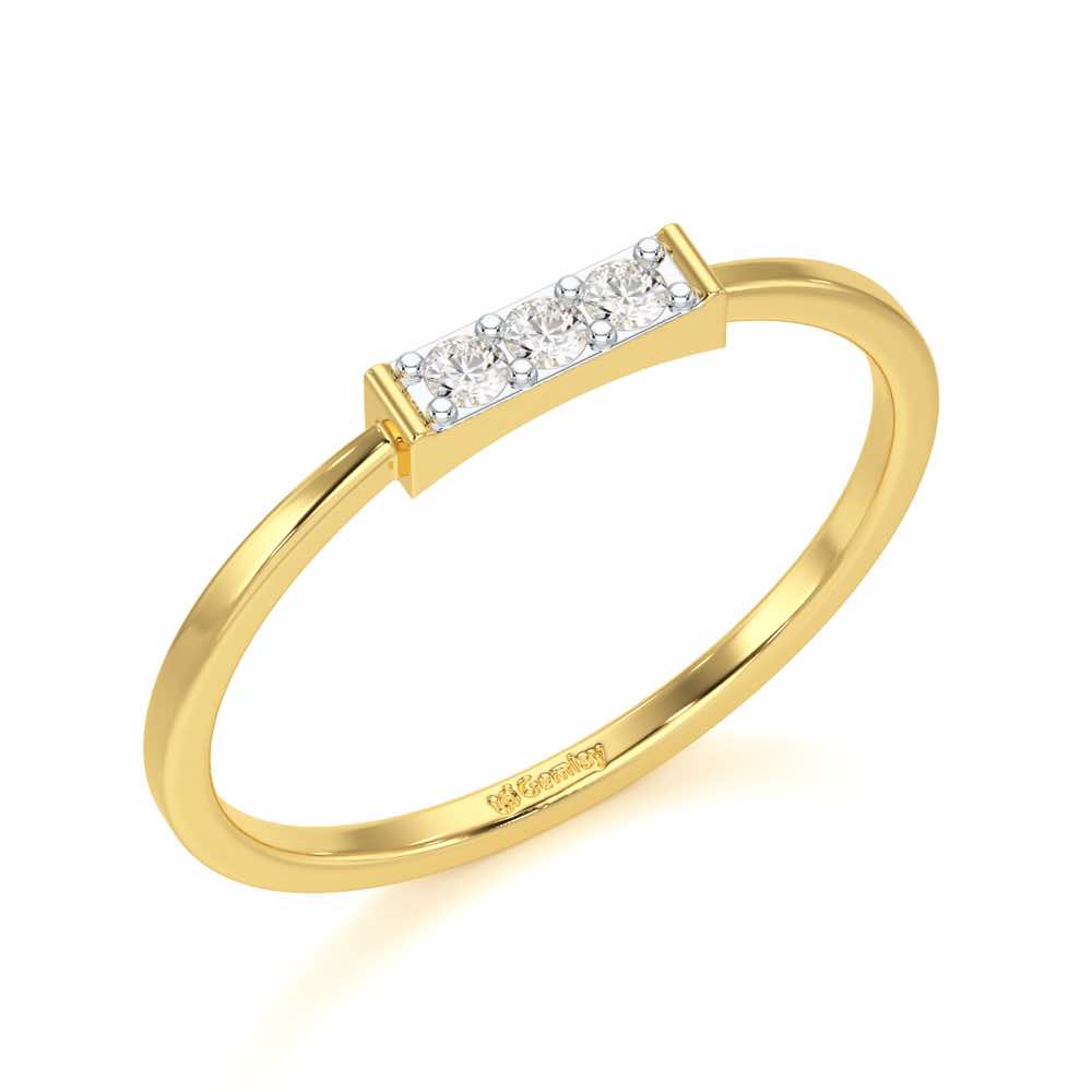 Featherlight Silver Ring - Yellow Gold - Image 1