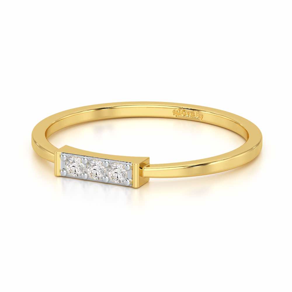 Featherlight Silver Ring - Yellow Gold - Image 2
