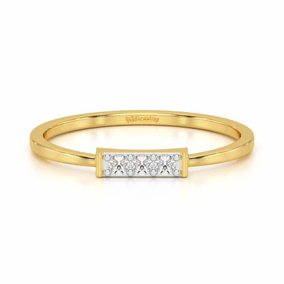 Featherlight Silver Ring - Yellow Gold - Image 4